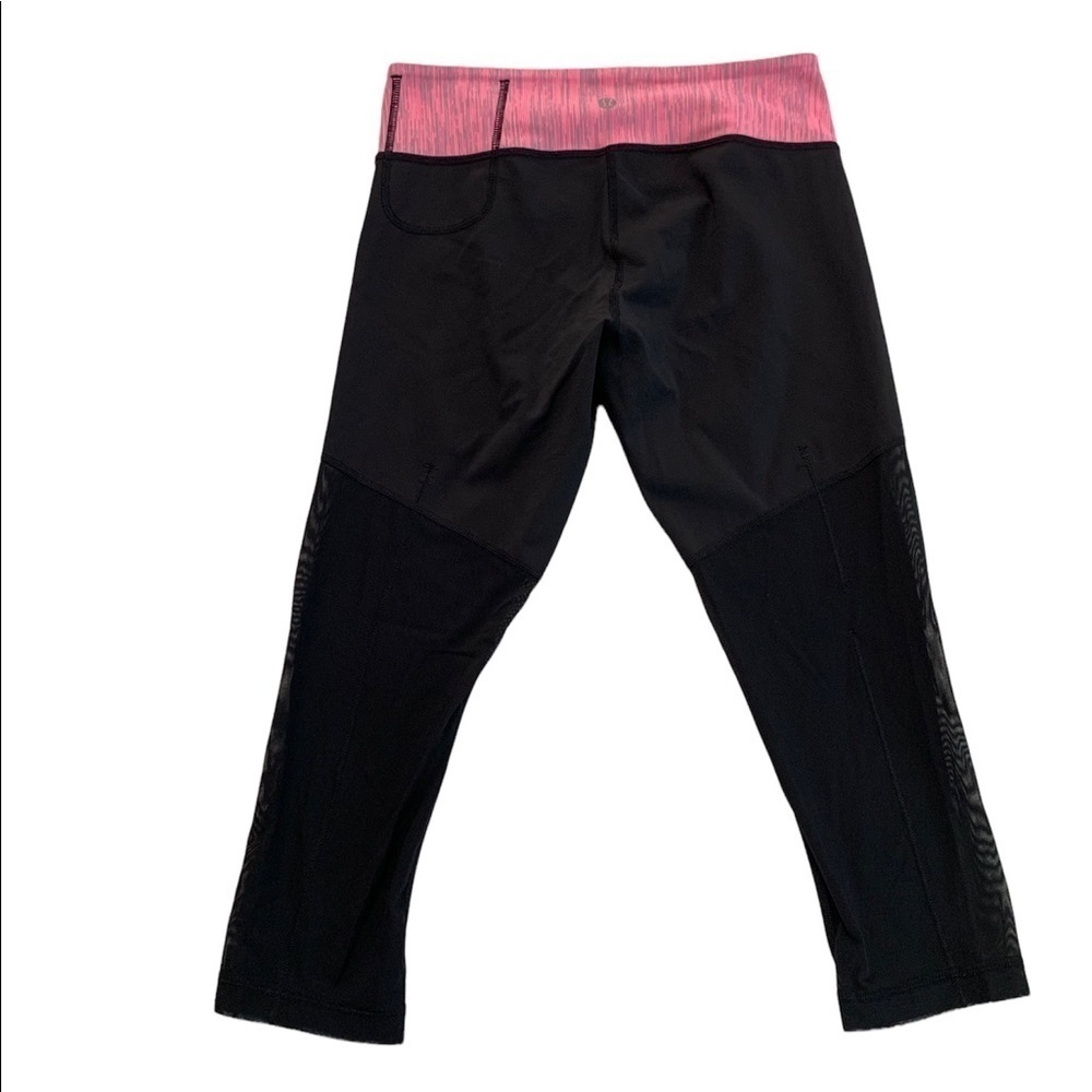 Lululemon Athletica Black & Pink Mesh Leggings Size 6 - Picture 8 of 16
